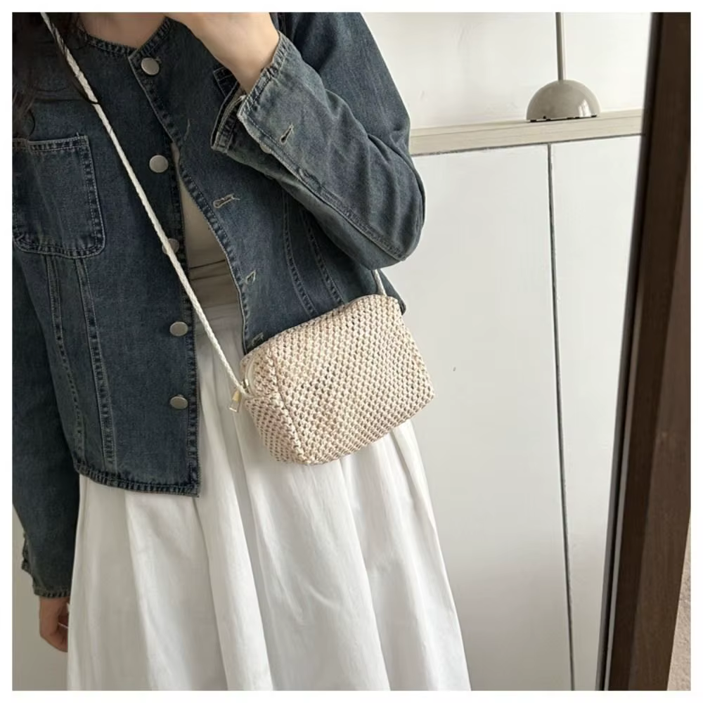 Bolso de Paja Tejido para Playa – Mini Bandolera para Mujer y Niña - imagen 3