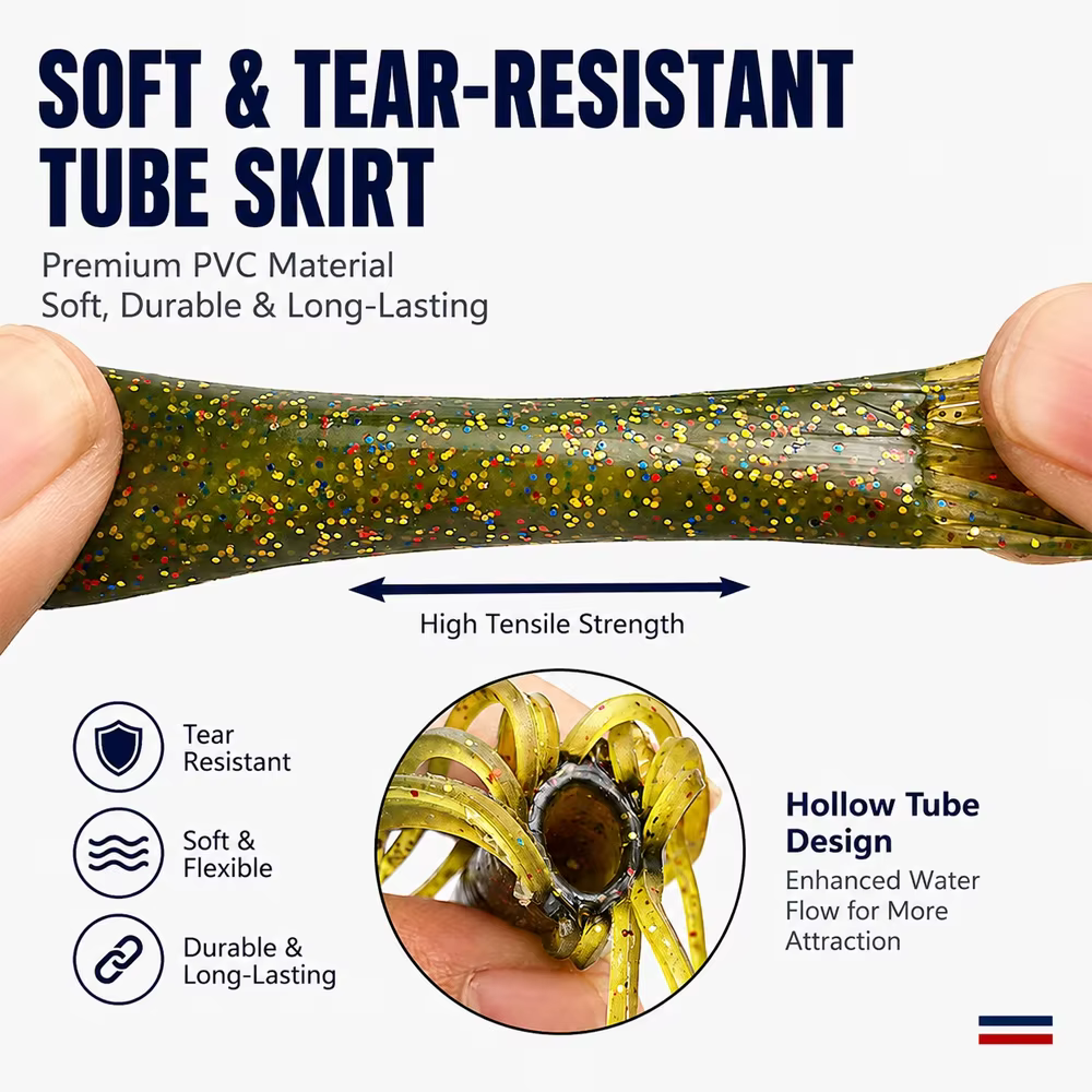 VIKINGAR Vinilo tubular con falda de calamar para pesca