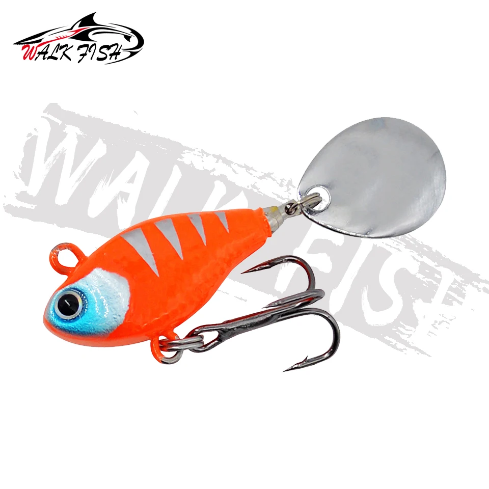 Cuchara giratoria WALK FISH Vib metal con vibración para lucio