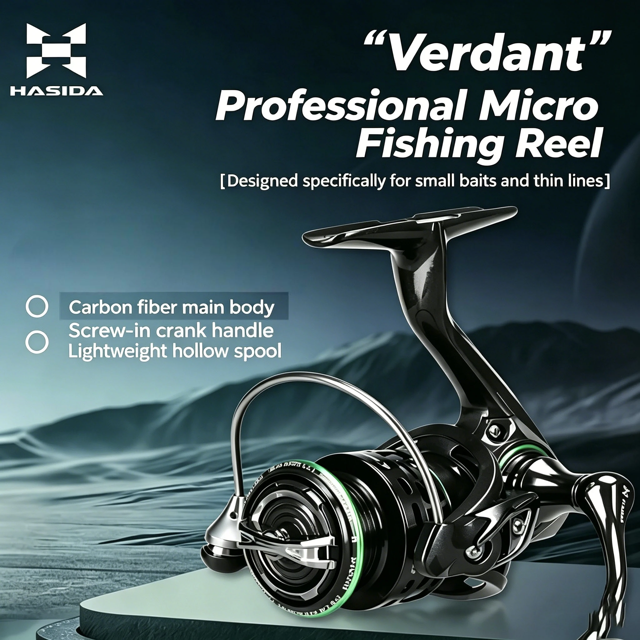 Carrete giratorio BFS HISTAR Verdant con rotor fibra de carbono - imagen 3