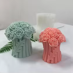 Molde de Silicona 3D Ramo Rosas para Manualidades, Resina y Velas