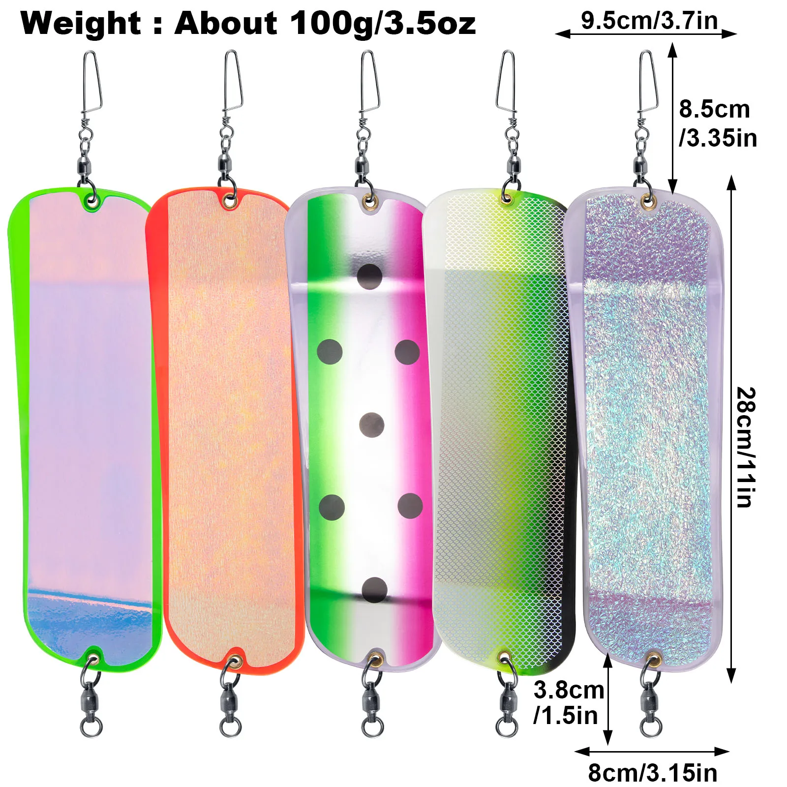Señuelo curricán salmón con pegatina UV – Tablero buceo ABS - imagen 3