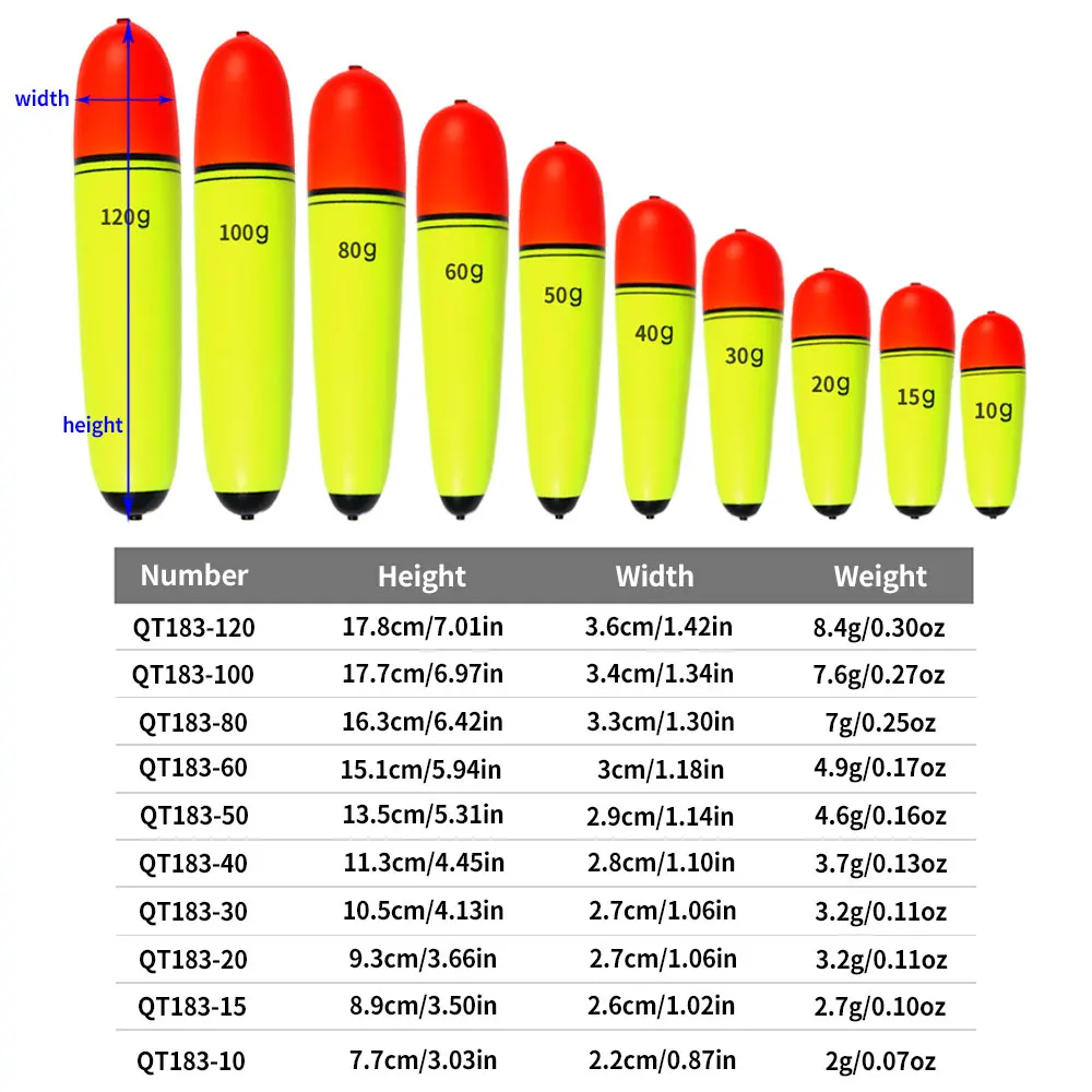 Juego de 5 flotadores de pesca EVA HENGJIA