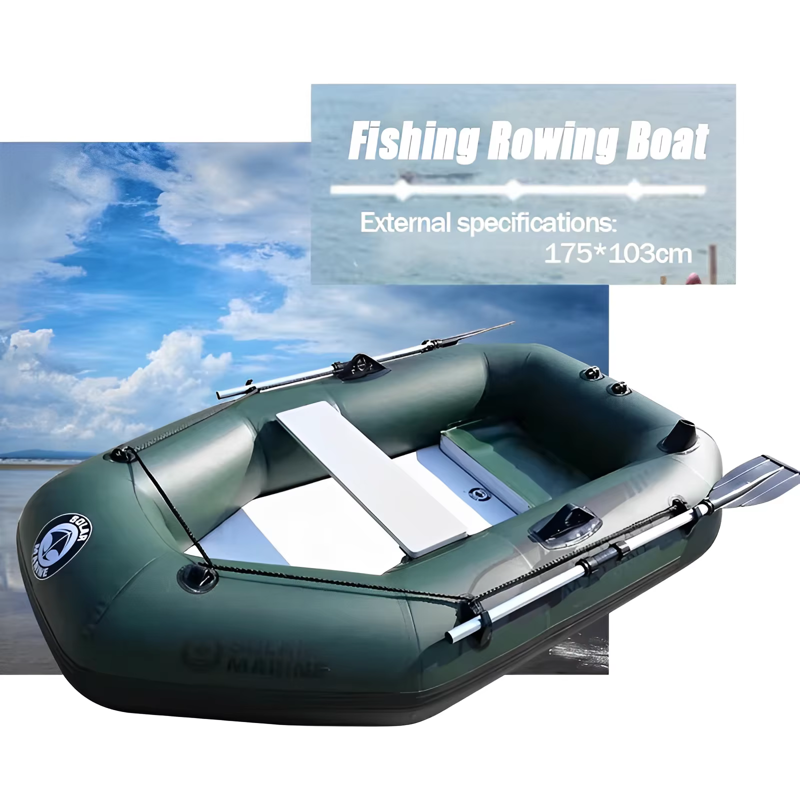 Barca hinchable de pesca en PVC para adulto con suelo de aire - imagen 3