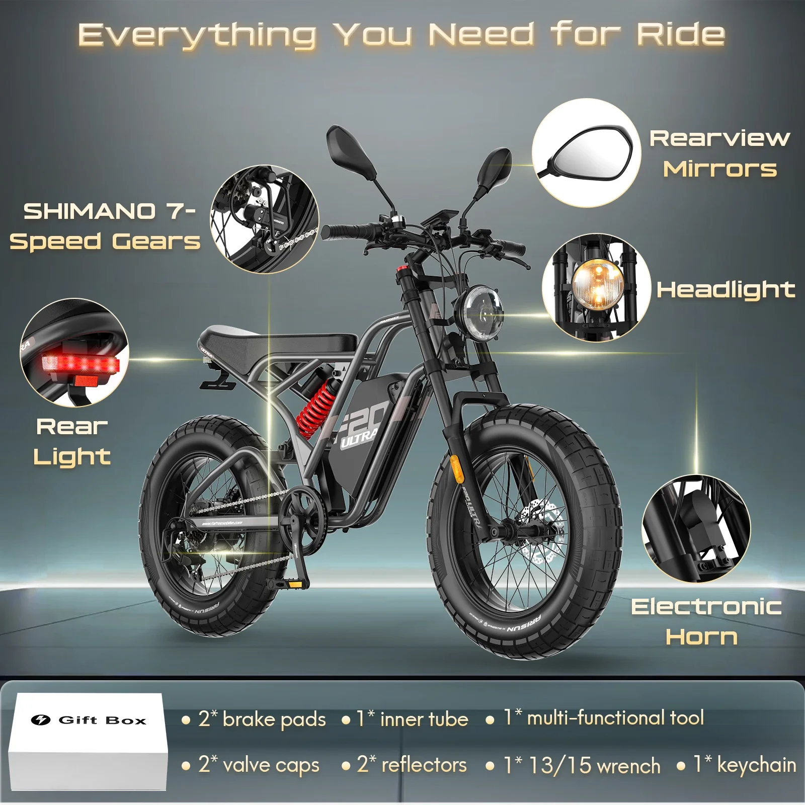 FAFREES F20 Bicicleta eléctrica Fattire con freno hidráulico - imagen 4