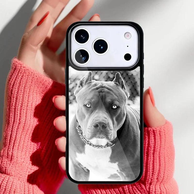 Vista frontal de la funda con diseño de Pit Bull