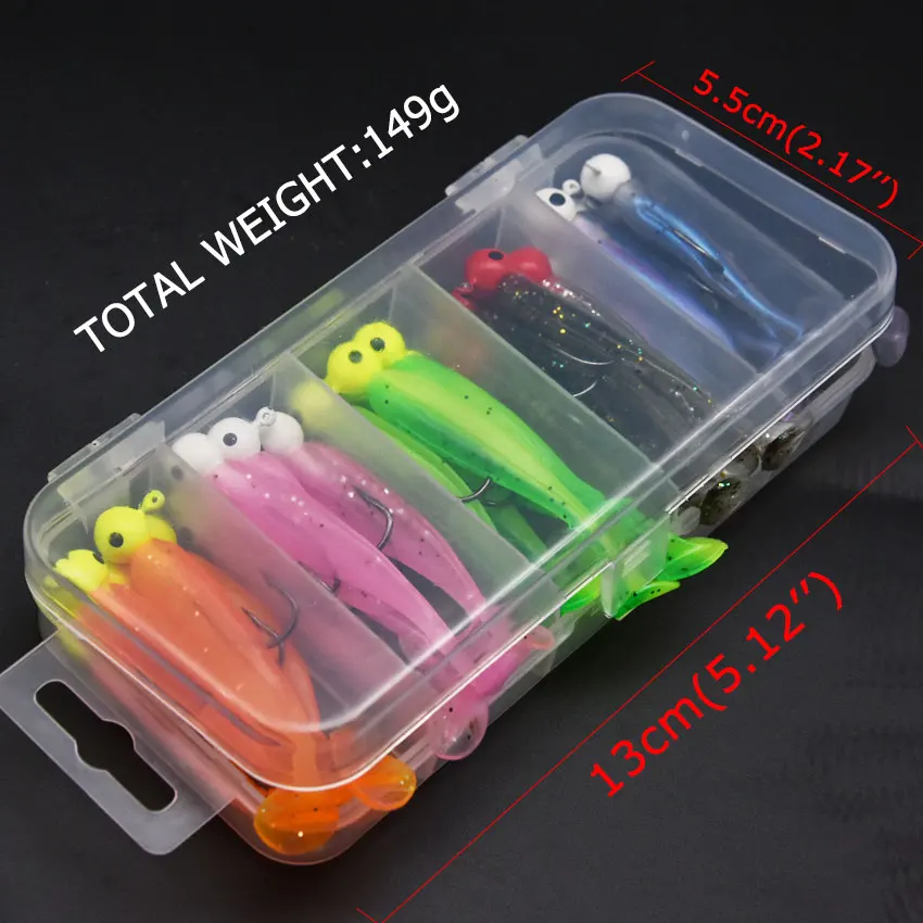 MrLurion Vinilos T-tail con jig head y forma de pez - imagen 2