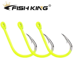 Anzuelos fluorescentes para carpa con púas Fish King
