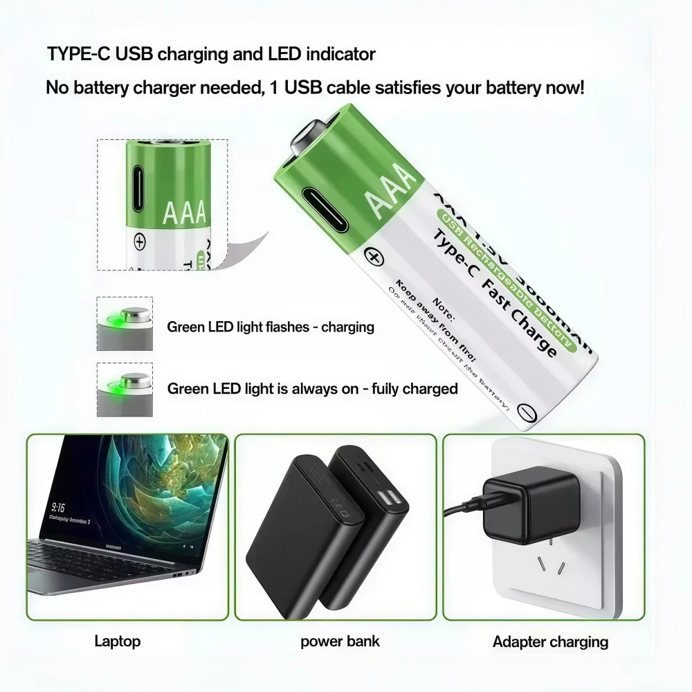 Batería litio recargable USB 3800mAh para pesca con ratón digital - imagen 4