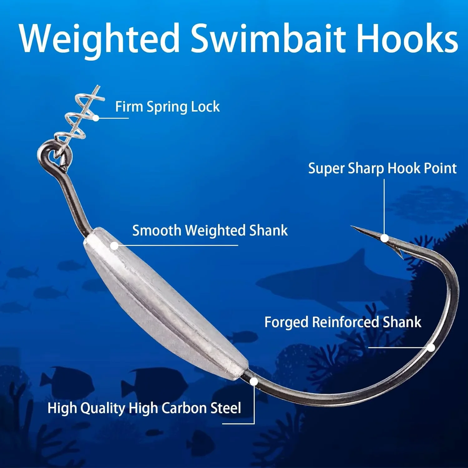 Jig Head lastrados FishTrip – Anzuelos para vinilo y Texas rig - imagen 4