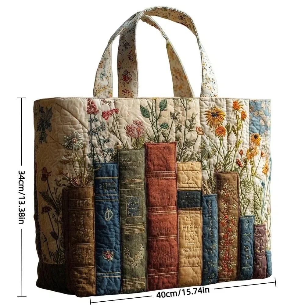Bolso tote vintage en lona con estampado