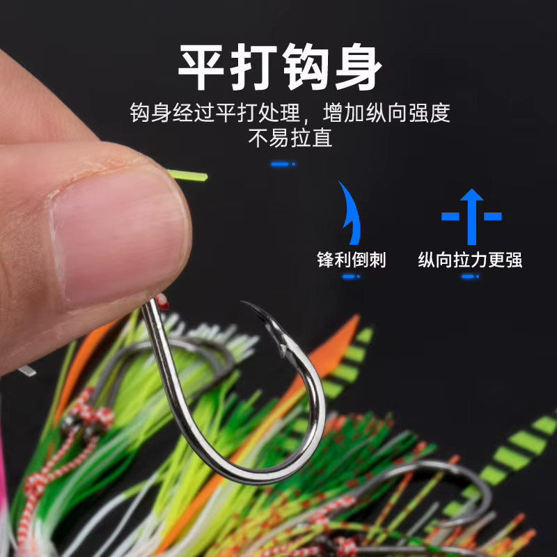 Señuelo Tenya Madai con faldas de silicona para jigging Tai Kabura - imagen 2