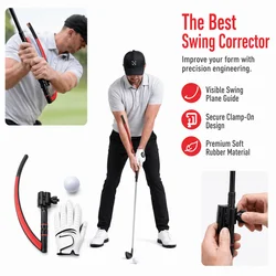 Entrenador de swing curvo de goma rojo/negra con fijación