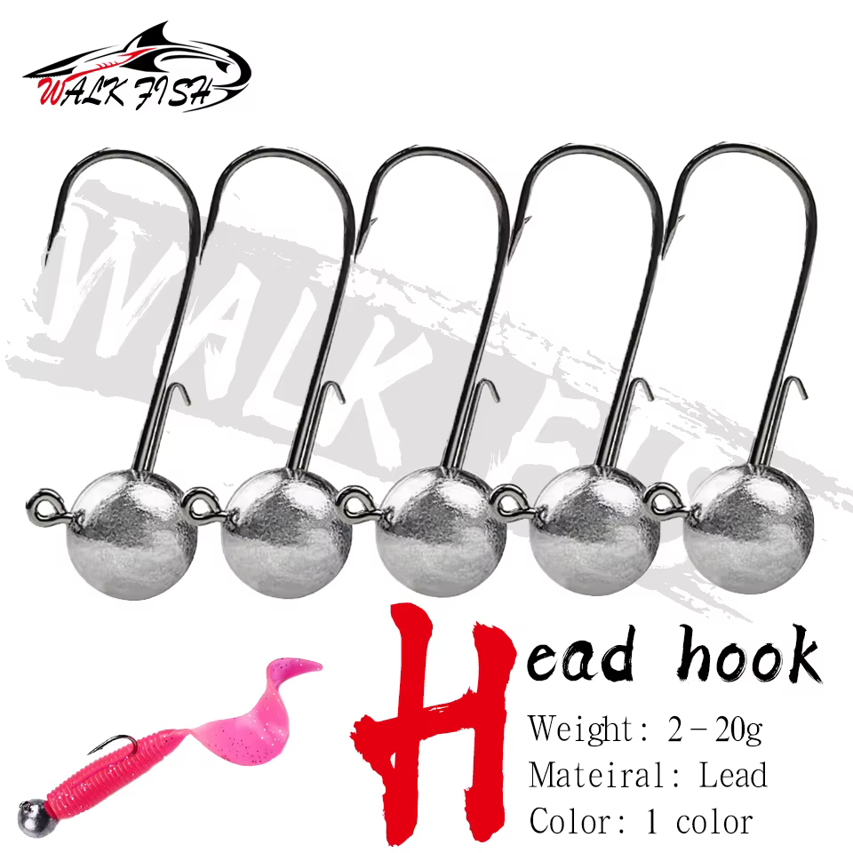 Jigs NED Anti-enredos Walk Fish – Vástago largo para lubina y cebo blando
