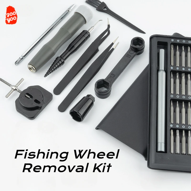 Kit reparación rueda pesca gota agua con señuelo herramienta giratoria