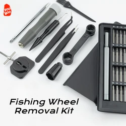 Kit reparación rueda pesca gota agua con señuelo herramienta giratoria