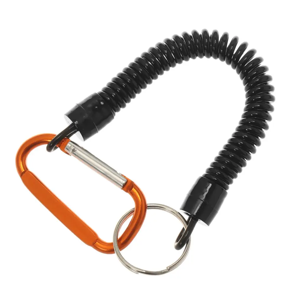 Cordón extensible de pesca con mosquetón y anillo