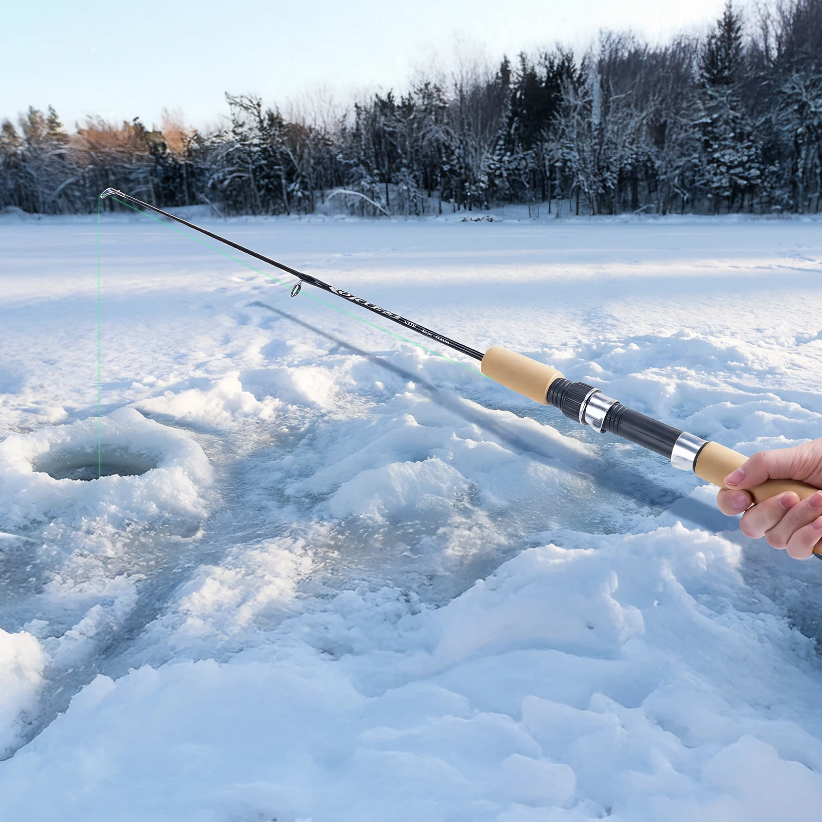 Goture Caña telescópica de pesca en hielo de fibra de carbono - imagen 2