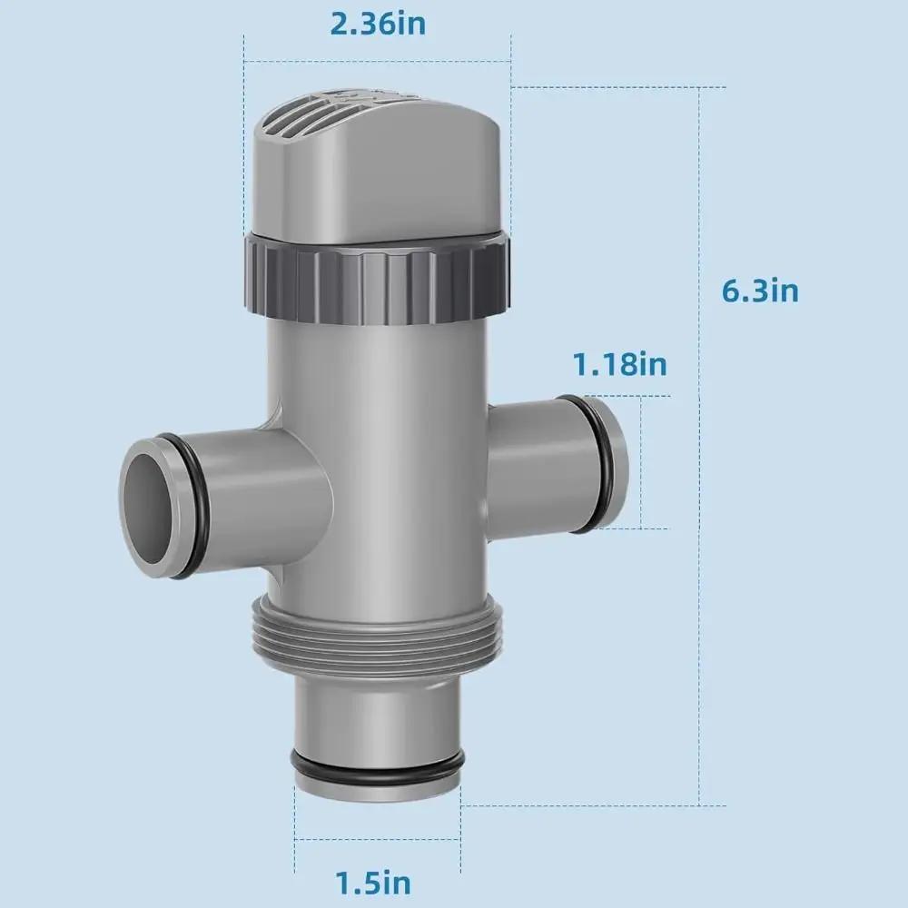 Válvula de plástico universal para bomba de piscina con conexión doble