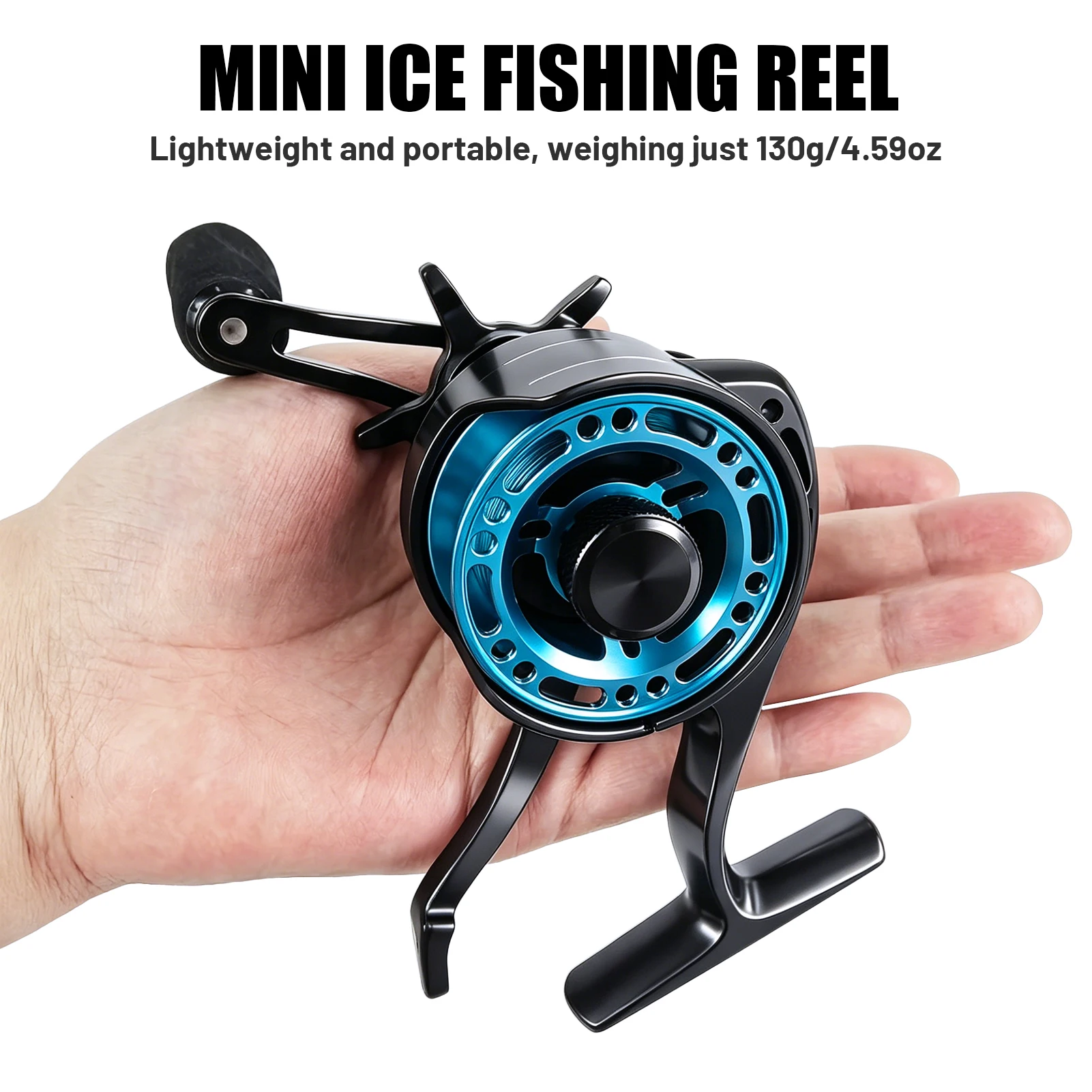 FREE FISHER Mini carrete pesca en hielo con bobina metálica - imagen 2
