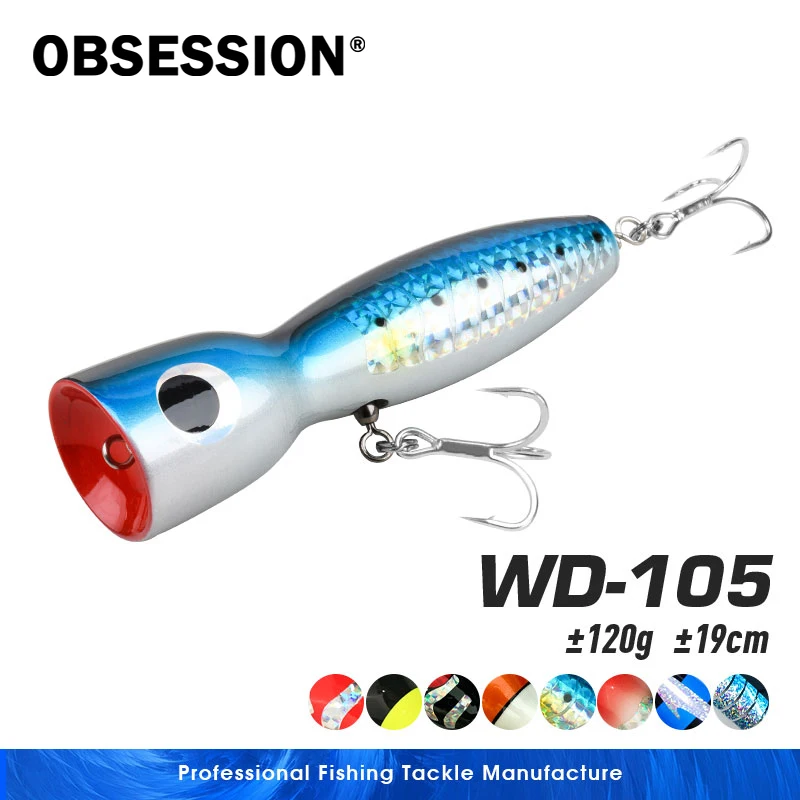 Popper de madera flotante Obsession WD105 para pesca en alta mar GT - imagen 4