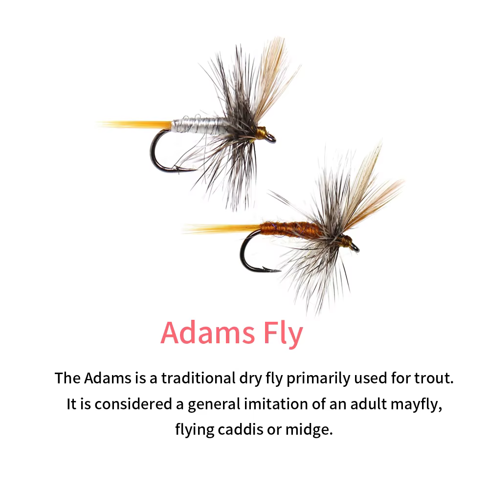Adams Fly Paracaídas – Mosca seca para trucha de río, clásica