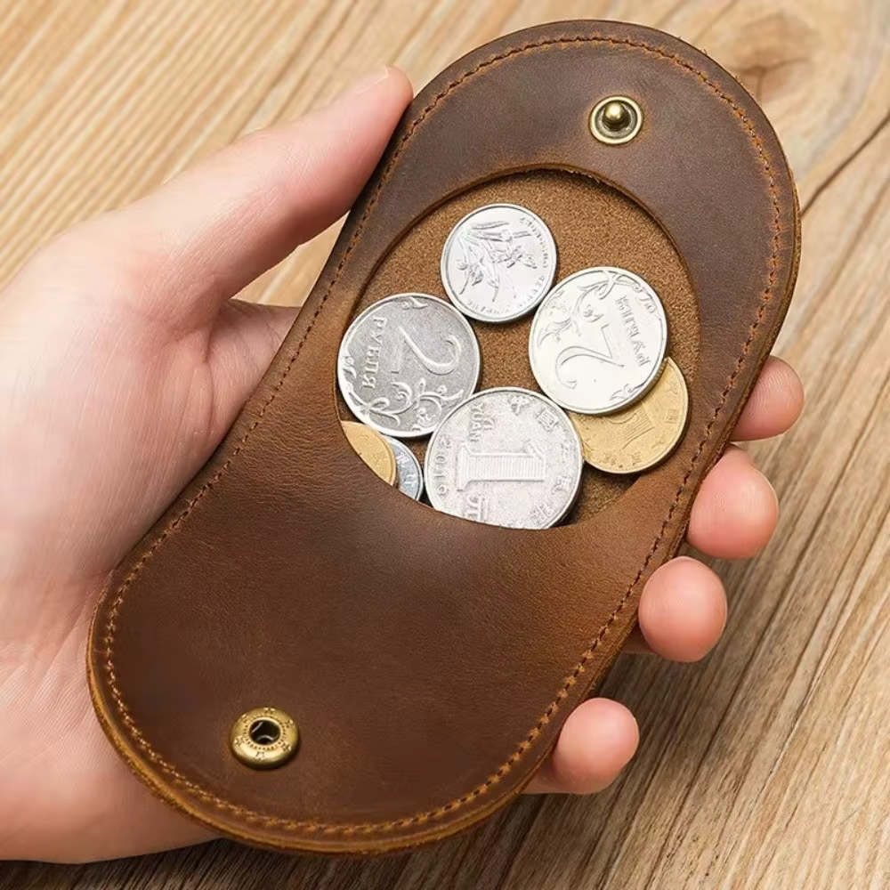 Cartera de Cuero Genuino Monedero Ultraligero con Cierre - imagen 2