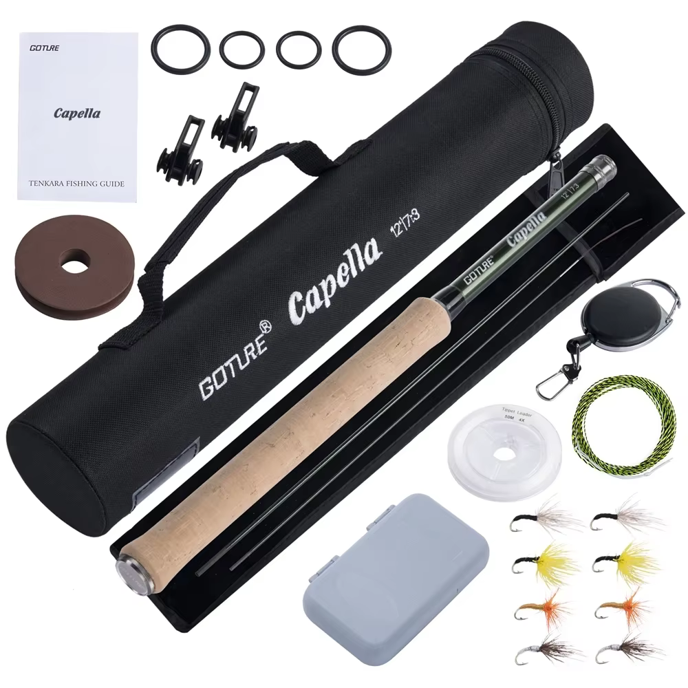 Goture Caña Tenkara Portátil Carbono 30T – Mosca Trucha Lubina Crappie - imagen 2