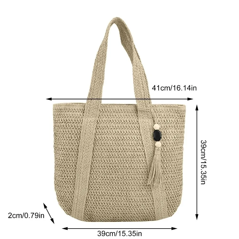 Bolso tote de color sólido con borla