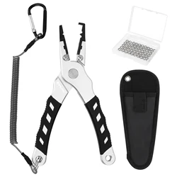 Alicates de pesca SANLIKE de aluminio con anillos inox y cordón