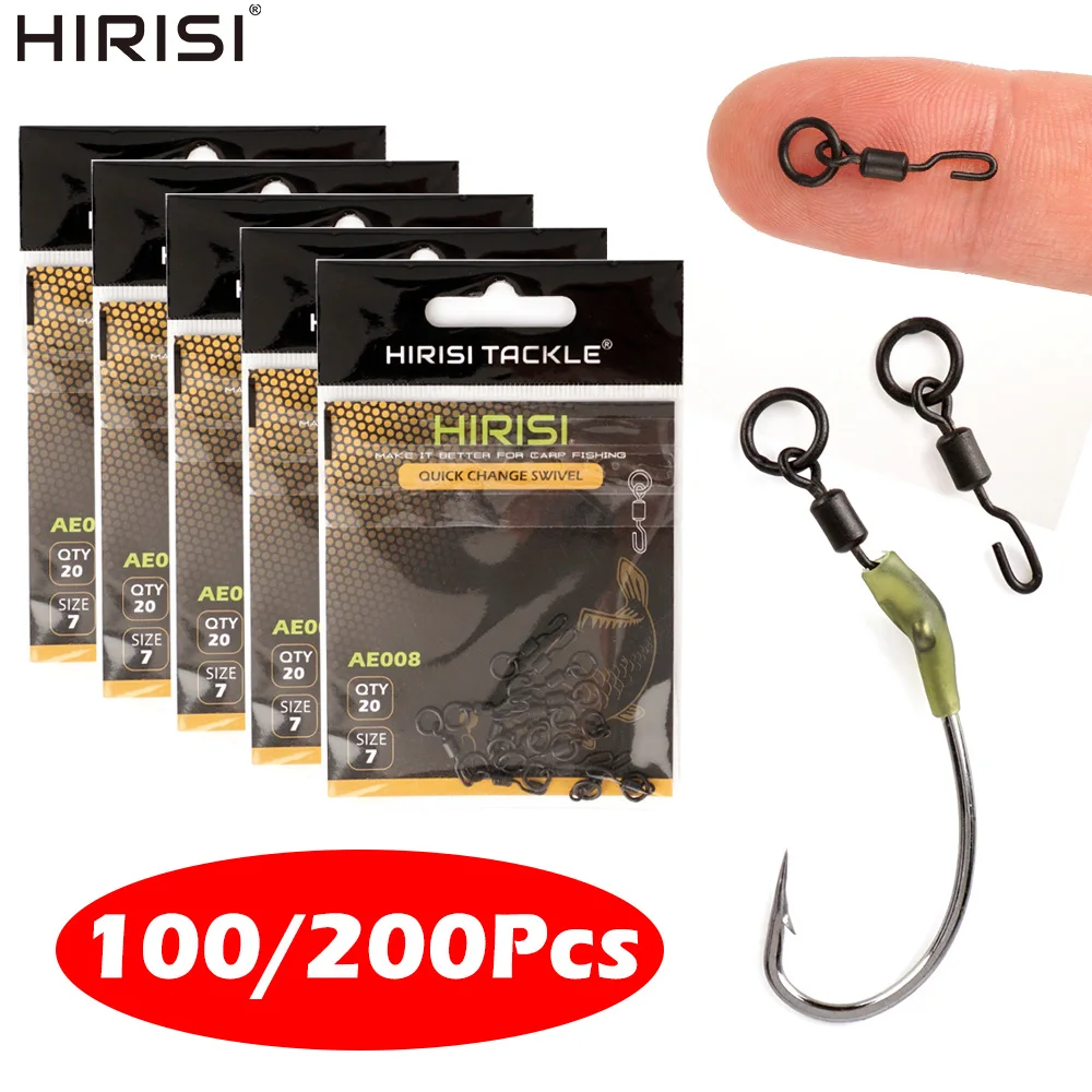 Hirisi AE008 giratorios para carpa con anilla sólida y enganche rápido - imagen 3