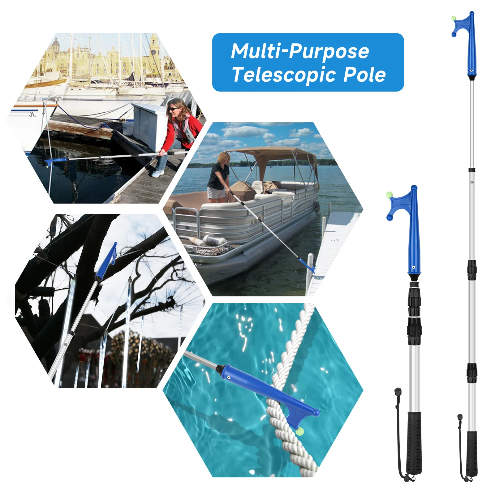 Gancho telescópico Sanlike – Aluminio antideslizante para pesca - imagen 4