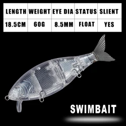 Dr.Holife Swimbait articulado sin pintar blanco - cebo de pesca DIY