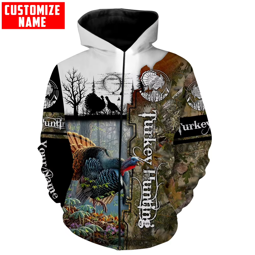 Sudadera con capucha cremallera estampado personalizable unisex pesca - imagen 3
