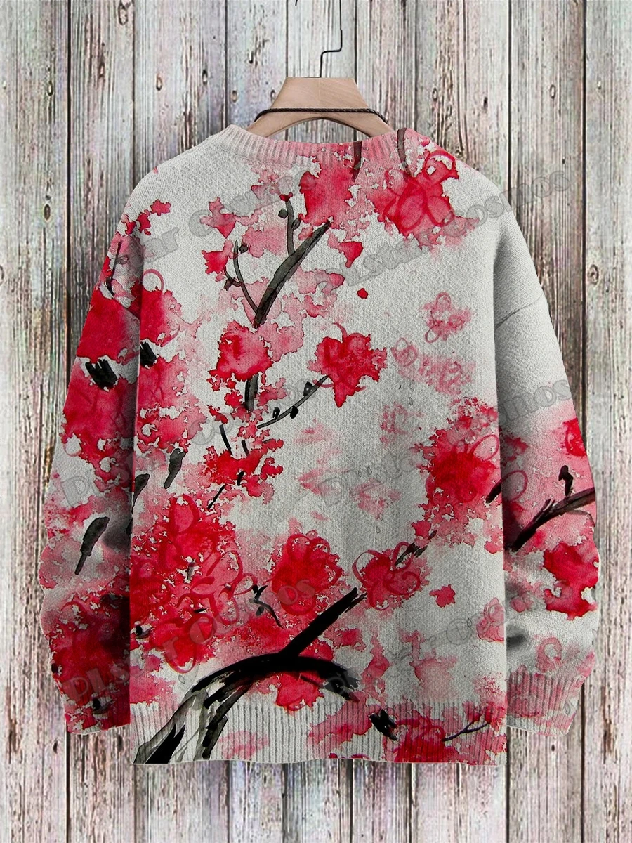 Suéter vintage KMY25 llama arcoíris – Cuello redondo impreso 3D - imagen 4