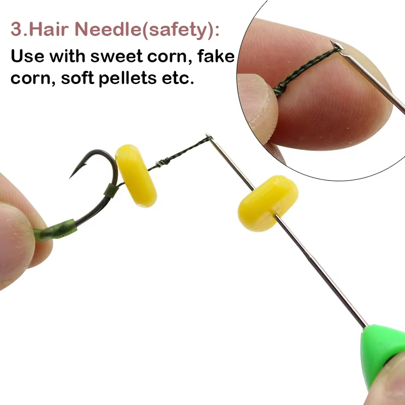 Aguja de cebado para boilies – Kit aparejos de pelo para carpa - imagen 2