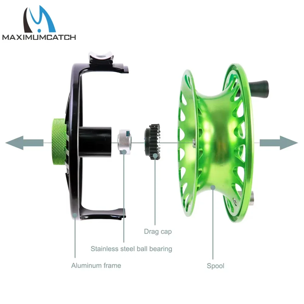 Carrete mosca Maxcatch TimeFly de aluminio CNC con disco de arrastre - imagen 4