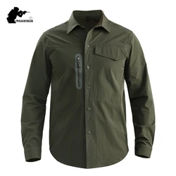 Camisa de pesca elástica AF54 – Secado rápido y múltiples bolsillos