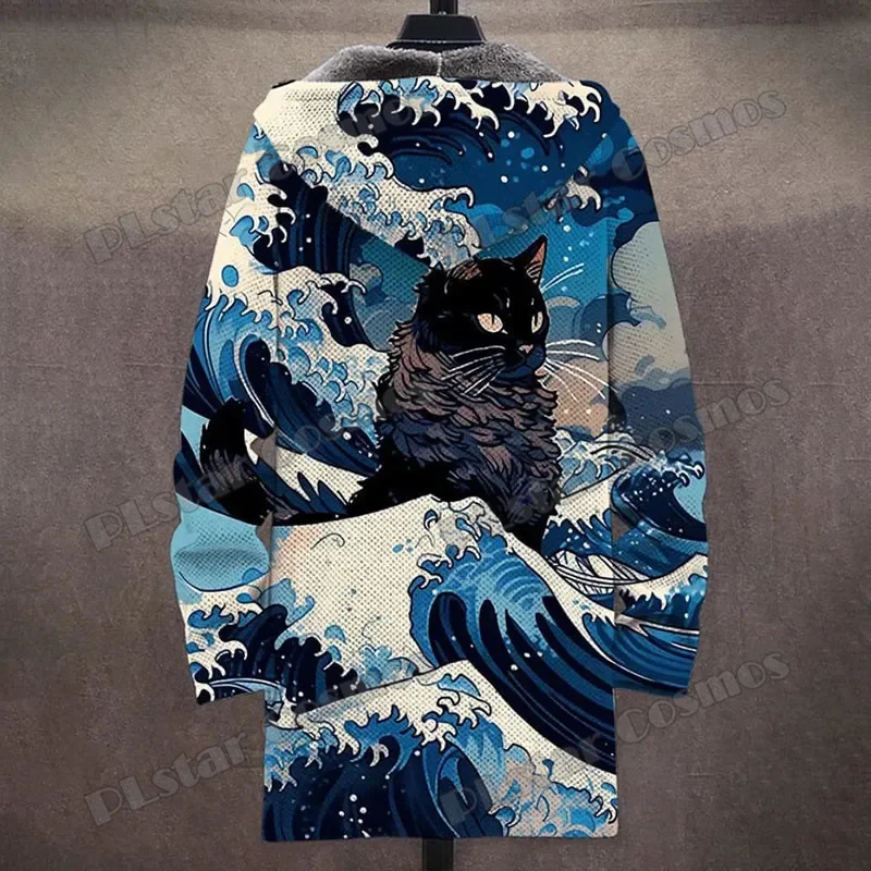 Catch The Blue Wave Abrigo largo con capucha 3D de invierno - imagen 5