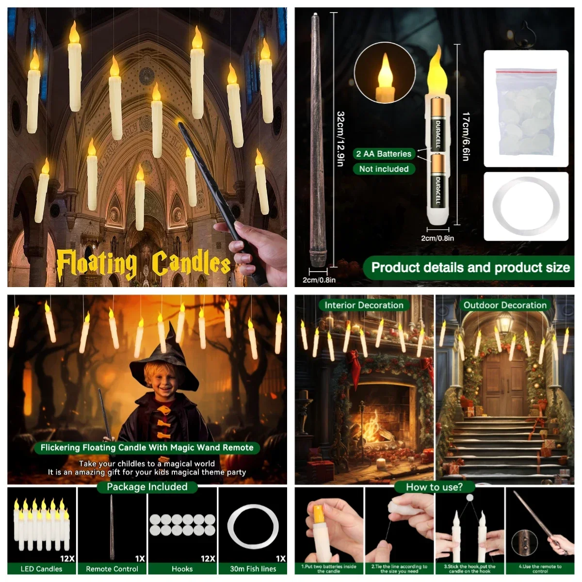 Velas LED cónicas sin llama para decoración navideña en ventanas - imagen 3