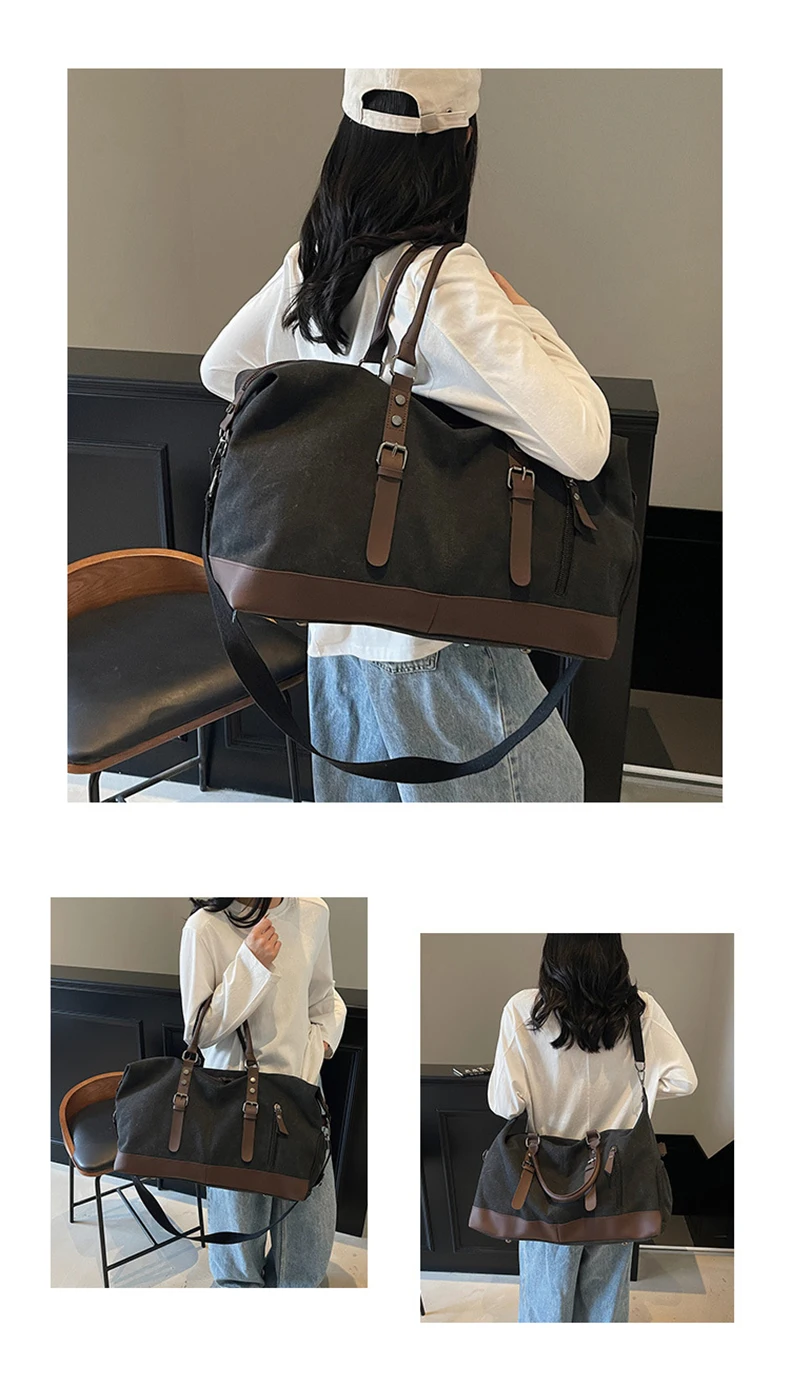 Bolso de lona en color verde