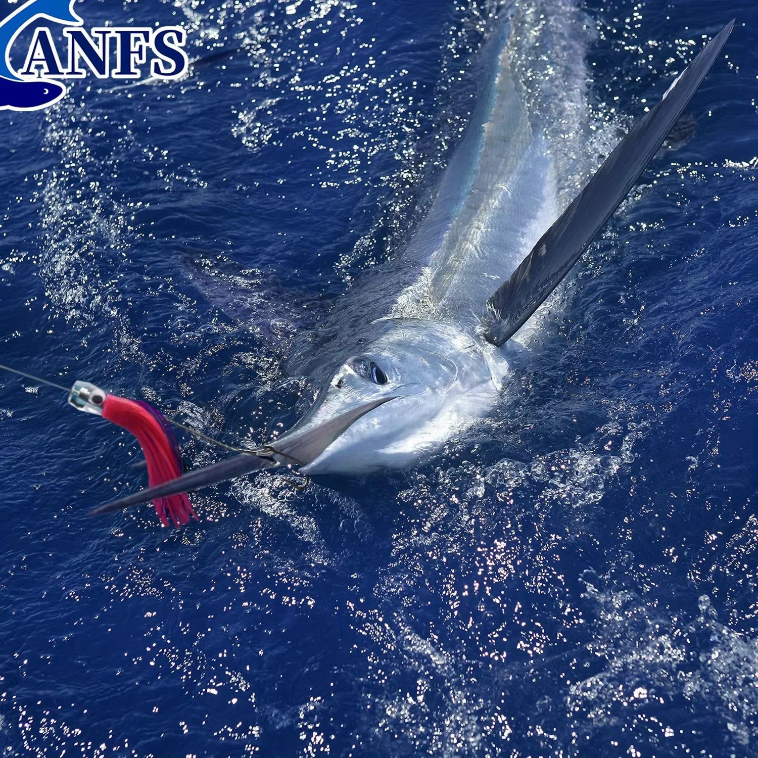 Señuelo de pesca en alta mar con falda acrílica para atún Redfin - imagen 4