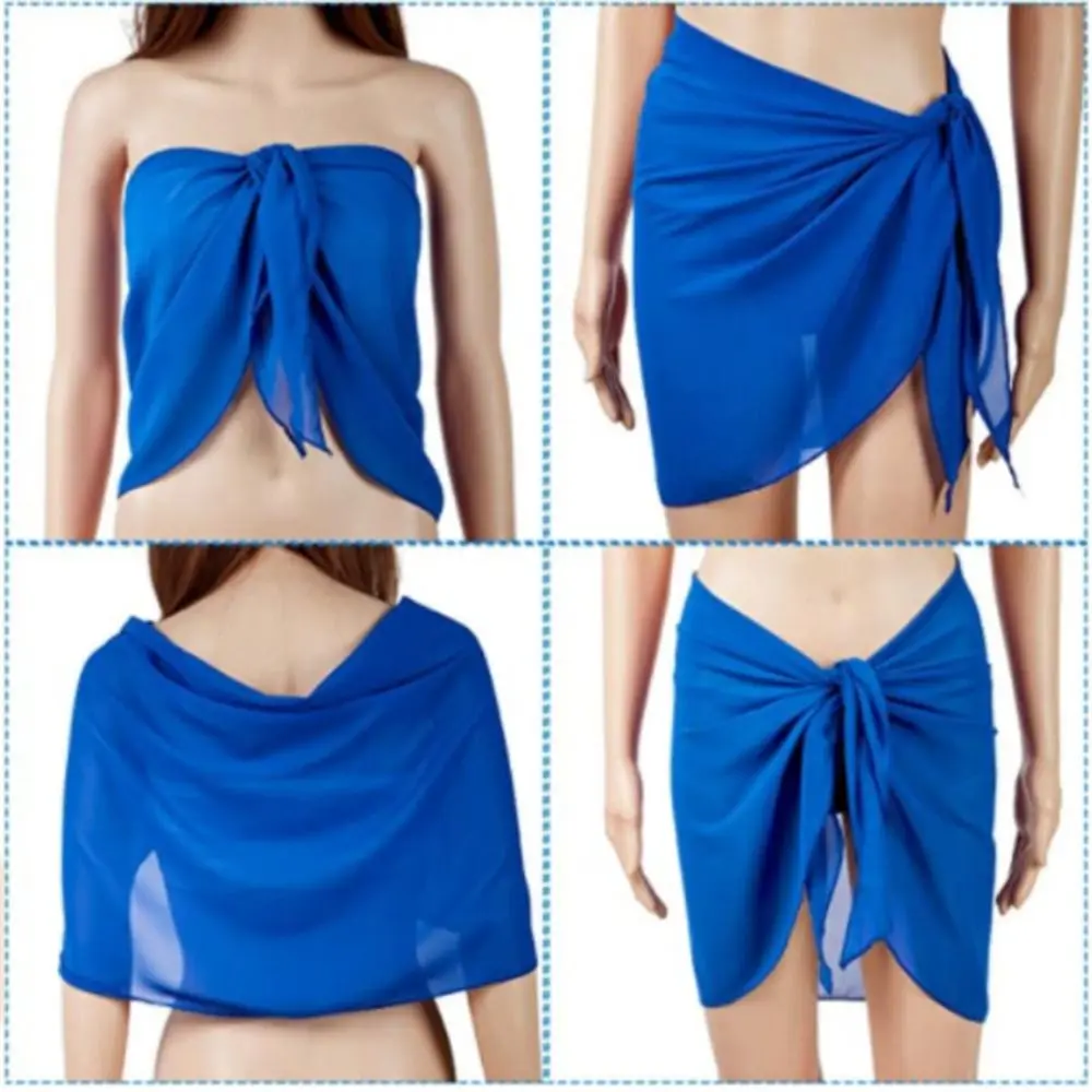 Pareo de gasa tipo falda para cubrir traje de baño de verano