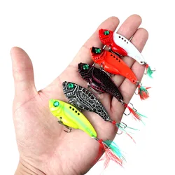 Señuelo Crankbait vibrador negro con ojos verdes para lubina
