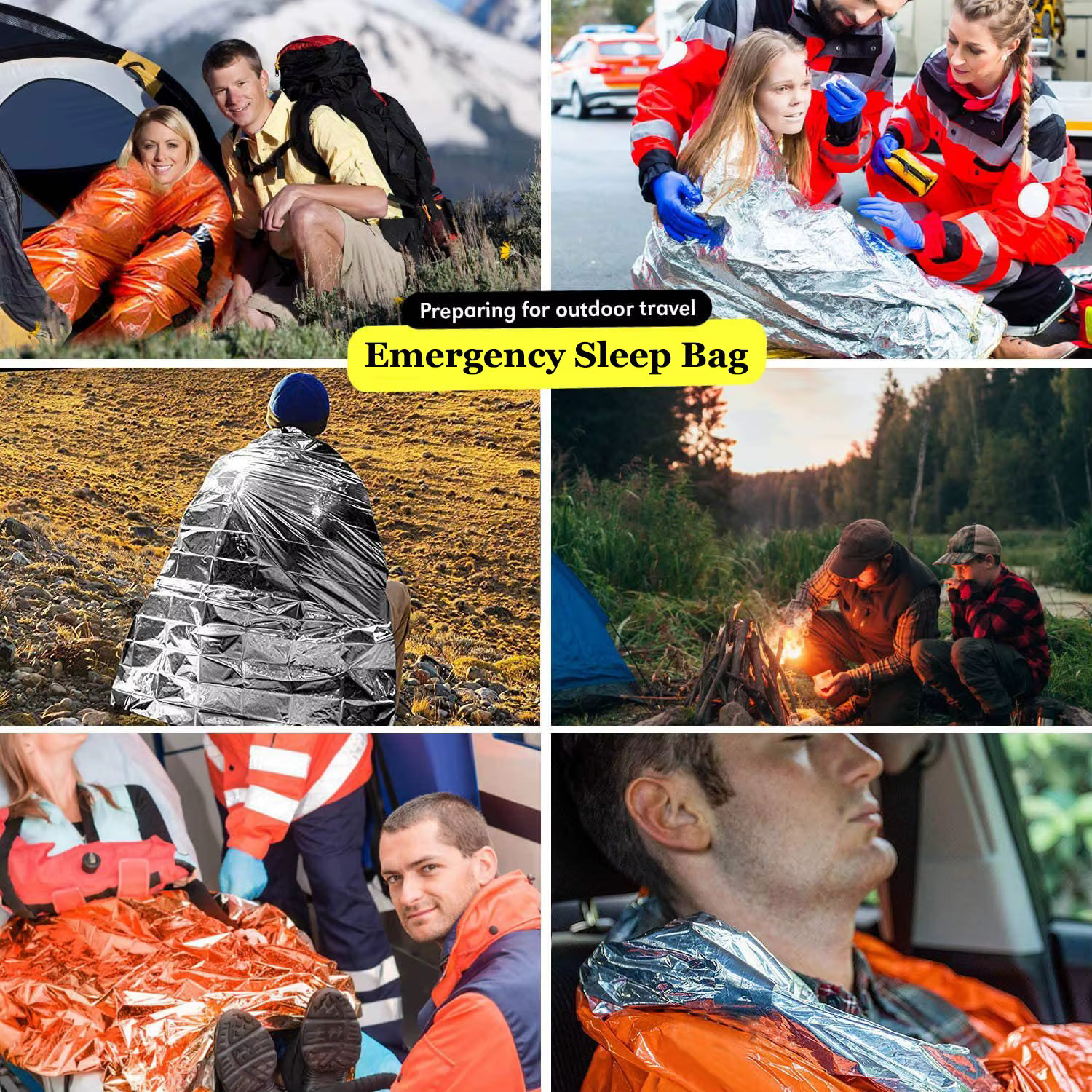 Saco de dormir impermeable para pesca y acampada con manta Mylar - imagen 5