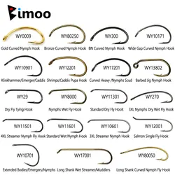 Anzuelo de atado Bimoo Caddis y Ninfa – Acero carbono con púas para trucha