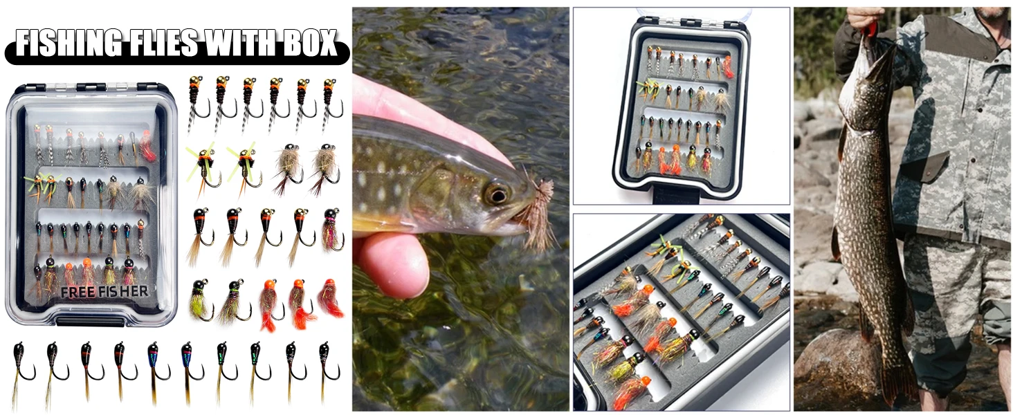 Set de moscas en caja EVA para pesca con mosca