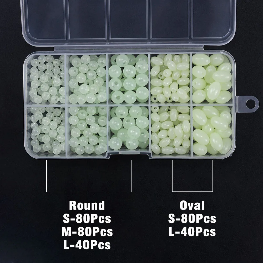 Perlas luminosas fluorescentes para pesca en agua salada y dulce