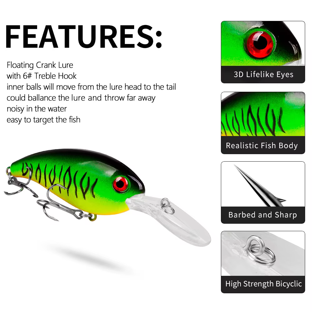 Swimbait señuelo topwater Wobbler para carpa y lubina - imagen 4