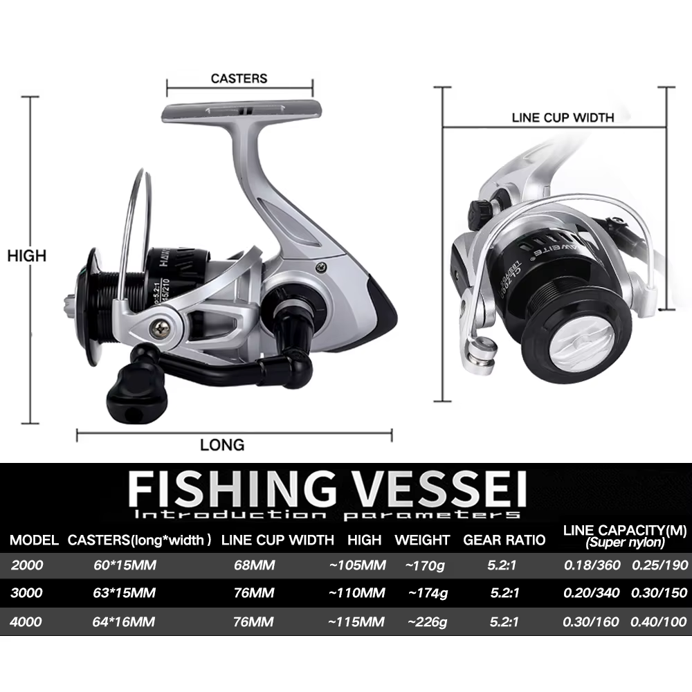 Caña Jigging GHOTDA Fibra Carbono – Kit con Carrete Metal